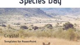  Presentation with animal nature - PPT theme enhanced with composite-of-deer-standing background and a coral colored foreground