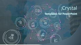  Presentation with connections - Presentation theme with composite-of-digital-data-processing background and a ocean colored foreground