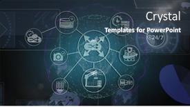  Presentation with connections - Theme having composite-of-digital-data-processing background and a ocean colored foreground
