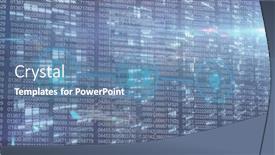  Presentation with digital image processing - Presentation theme consisting of composite-of-digital-data-processing background and a teal colored foreground