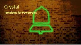  Presentation with green technology - PPT theme featuring composite-of-digital-green-notification background and a tawny brown colored foreground