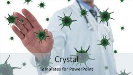  Presentation with compost green earth - Presentation theme consisting of composite of doctor touching green background and a  colored foreground