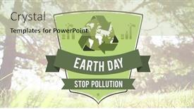  Presentation with earth pollution - Slide set consisting of composite-of-earth-day background and a mint green colored foreground