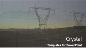  Presentation with connections - PPT theme enhanced with composite-of-electricity-pylons background and a dark gray colored foreground