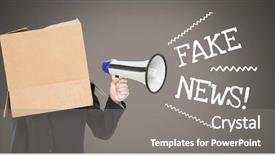  Presentation with fake news - Amazing theme having composite of fake news text backdrop and a gray colored foreground
