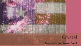  Presentation with america freedom - Presentation theme consisting of composite-of-fireworks-display-against background and a coral colored foreground