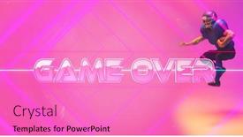  Presentation with football competition - Slide set featuring composite-of-game-over-text background and a coral colored foreground