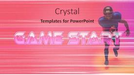  Presentation with football competition - Presentation theme consisting of composite-of-game-start-text background and a coral colored foreground
