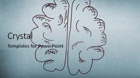  Presentation with brain computer - Theme featuring composite of hand-drawn brain background and a light blue colored foreground
