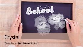  Presentation with back school - PPT layouts enhanced with composite of hand writing school background and a lemonade colored foreground