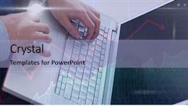  Presentation with digital - Audience pleasing PPT theme consisting of composite of hands using lap backdrop and a light blue colored foreground