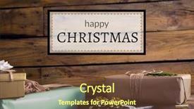  Presentation with christmas music for text - Slide deck featuring composite of happy christmas text background and a tawny brown colored foreground