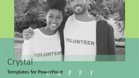  Presentation with volunteer - Presentation design having composite-of-happy-microvolunteer-day background and a  colored foreground