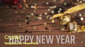  Presentation with glitter - Amazing theme having composite of happy new year backdrop and a tawny brown colored foreground