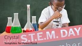  Presentation with science technology engineering mathematics - PPT layouts consisting of composite-of-happy-stem-day and a coral colored foreground