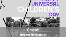  Presentation with welfare - Slides featuring composite-of-happy-universal-children background and a  colored foreground