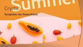  Presentation with food red - Slide deck consisting of composite-of-hello-summer-text background and a gold colored foreground