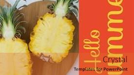  Presentation with healthy food - Theme having composite-of-hello-summer-text background and a red colored foreground