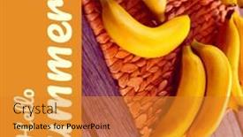  Presentation with doodle - Presentation theme featuring composite-of-hello-summer-text background and a gold colored foreground