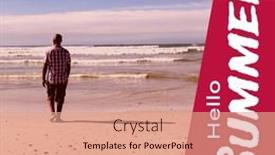  Presentation with summer holiday - Presentation design consisting of composite-of-hello-summer-text background and a coral colored foreground