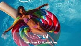  Presentation with summer party - Slide set consisting of composite-of-hello-summer-text background and a teal colored foreground