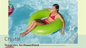  Presentation with summer party - PPT theme enhanced with composite-of-hello-summer-text background and a light blue colored foreground