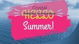  Presentation with copy space - Presentation featuring composite-of-hello-summer-text background and a light blue colored foreground