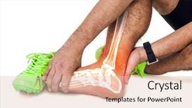  Presentation with bone - Theme consisting of composite of highlighted leg bone background and a lemonade colored foreground