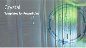  Presentation with servers - PPT theme consisting of composite-of-icon-and-data background and a gray colored foreground