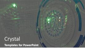  Presentation with servers - PPT theme having composite-of-icon-and-data background and a dark gray colored foreground