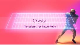  Presentation with football competition - PPT theme having composite-of-illuminated-american-football background and a pink colored foreground