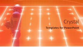  Presentation with football competition - PPT layouts enhanced with composite-of-illuminated-american-football background and a gold colored foreground