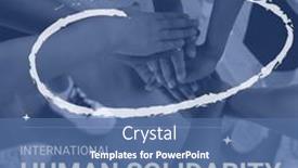  Presentation with human development - PPT theme having composite-of-international-human-solidarity background and a ocean colored foreground