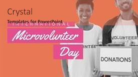  Presentation with text box - Presentation design with composite-of-international-microvolunteer-day background and a coral colored foreground
