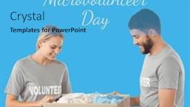 Presentation with text box - PPT theme consisting of composite-of-international-microvolunteer-day background and a light blue colored foreground