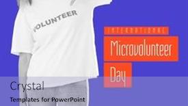  Presentation with lead - PPT theme having composite-of-international-microvolunteer-day background and a light blue colored foreground