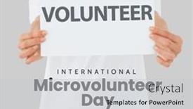  Presentation with lead - PPT theme consisting of composite-of-international-microvolunteer-day background and a light gray colored foreground