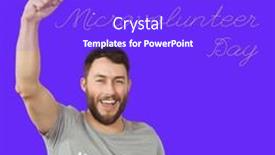  Presentation with international - Theme enhanced with composite-of-international-microvolunteer-day background and a cobalt blue colored foreground