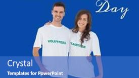  Presentation with international - Presentation theme featuring composite-of-international-microvolunteer-day background and a teal colored foreground