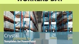  Presentation with struggle - PPT theme consisting of composite-of-international-workers-day background and a teal colored foreground