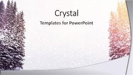  Presentation with snow tree cicular - Slide deck with composite of landscape of tree background and a pink colored foreground