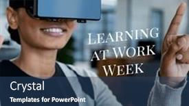  Presentation with virtual work - Slide set featuring composite-of-learning-at-work background and a ocean colored foreground