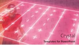  Presentation with football competition - PPT theme featuring composite-of-male-player background and a coral colored foreground