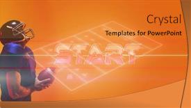  Presentation with football competition - Slide set having composite-of-male-player background and a gold colored foreground