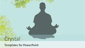 Presentation with healthy lifestyle - Presentation theme consisting of composite-of-man-meditating background and a light blue colored foreground