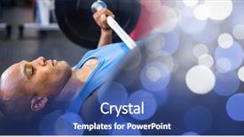  Presentation with weightlifting - Colorful presentation design enhanced with composite of man on ground backdrop and a  colored foreground