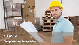  Presentation with digital trransportation - Colorful PPT layouts enhanced with composite of man with box backdrop and a  colored foreground