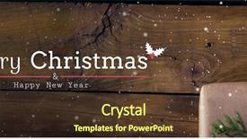  Presentation with christmas music for text - Cool new presentation theme with composite of merry christmas text backdrop and a tawny brown colored foreground