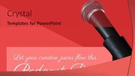  Presentation with broadcasting - Slides with composite-of-microphone background and a red colored foreground