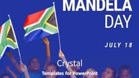  Presentation with african children - PPT theme consisting of composite-of-multiracial-children background and a navy blue colored foreground